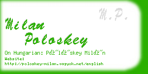 milan poloskey business card